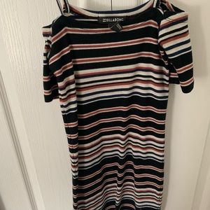 striped body con dress by billabong